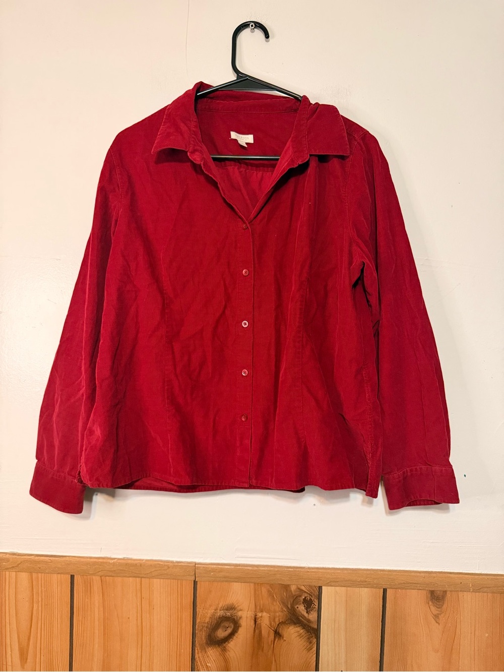 Talbots Red Corduroy Button-Up Shirt